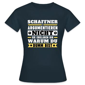 Les chefs d’orchestre ne se disputent pas - T-shirt Femme - marine - Devant - AI Model Female 172 dark (172cm)