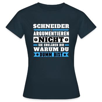 Les tailleurs ne se disputent pas - T-shirt Femme - marine - Devant - AI Model Female 172 dark (172cm)