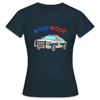 Fahrzeug Polizei - Frauen T-Shirt - Navy - Vorne - AI Model Female 172 dark (172cm)