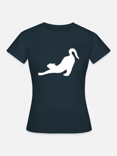 Gestreckte Katze - Frauen T-Shirt - Navy