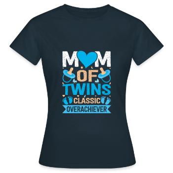 Funny Twin Mother Saying Twin Mom Classic - Frauen T-Shirt - Navy - Vorne - AI Model Female 172 dark (172cm)