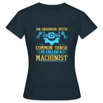 Funny Machinist Machine Operator Machining - Women's T-Shirt - navy - Front - AI Model Female 172 dark (172cm)