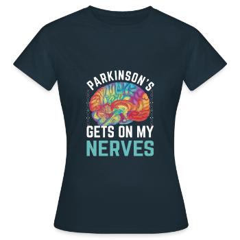 La maladie de Parkinson me met sur les nerfs Maladie de Parkinson - T-shirt Femme - marine - Devant - AI Model Female 172 dark (172cm)