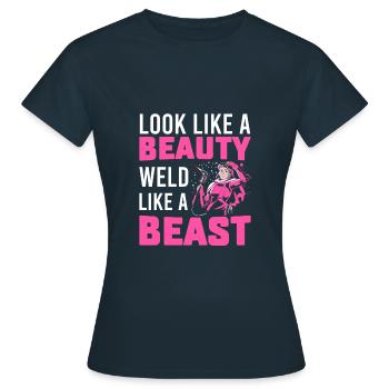 Drôle de soudeuse femme soudeuse - T-shirt Femme - marine - Devant - AI Model Female 172 dark (172cm)