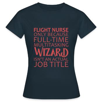 Infirmière de vol Wizard Air Rescue - T-shirt Femme - marine - Devant - AI Model Female 172 dark (172cm)
