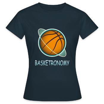 BASKETRONOMY Basketball Astronomy - T-shirt Femme - marine - Devant - AI Model Female 172 dark (172cm)
