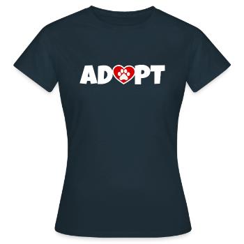 Adopt a dog - Women's T-Shirt - navy - Front - AI Model Female 172 dark (172cm)
