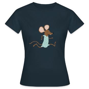 Maus geht baden - Frauen T-Shirt - Navy - Vorne - AI Model Female 172 dark (172cm)