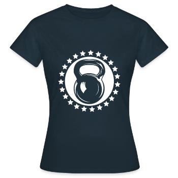 Bodybuilding Gewichtheben Fitness Workout - Frauen T-Shirt - Navy - Vorne - AI Model Female 172 dark (172cm)