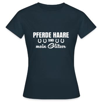 Pferdehaare sind mein Glitzer - Frauen T-Shirt - Navy - Vorne - AI Model Female 172 dark (172cm)