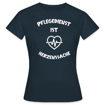 Pflegedienst Pflege Pflegerin Mobile Pflege Spruch - Frauen T-Shirt - Navy - Vorne - AI Model Female 172 dark (172cm)