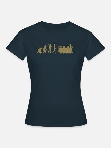 Evolution Eisenbahn Lokomotive - Frauen T-Shirt - Navy