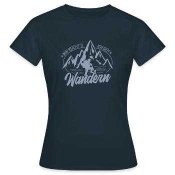 andern mir reichts ich geh wandern - Frauen T-Shirt - Navy - Vorne - AI Model Female 172 dark (172cm)