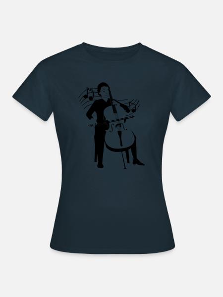 Cellist, der das klassische Cello spielt - Frauen T-Shirt - Navy