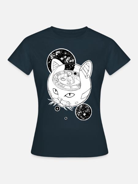Kosmische Katze Kaiser - Frauen T-Shirt - Navy