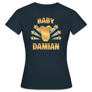 Schwanger Damian - Frauen T-Shirt - Navy - Vorne - AI Model Female 172 dark (172cm)