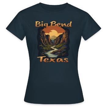 Big Bend with mountains and river - Women's T-Shirt - navy - Front - AI Model Female 172 dark (172cm)