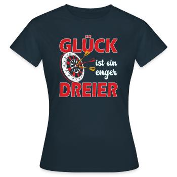 Glück ist ein enger Dreier - Frauen T-Shirt - Navy - Vorne - AI Model Female 172 dark (172cm)