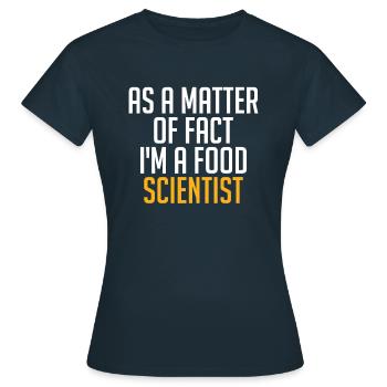 En fait, la science de l’alimentation - T-shirt Femme - marine - Devant - AI Model Female 172 dark (172cm)