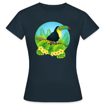 Tukan - Frauen T-Shirt - Navy - Vorne - AI Model Female 172 dark (172cm)