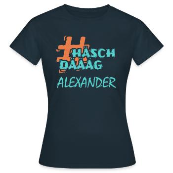 ALEXANDER - Frauen T-Shirt - Navy - Vorne - AI Model Female 172 dark (172cm)