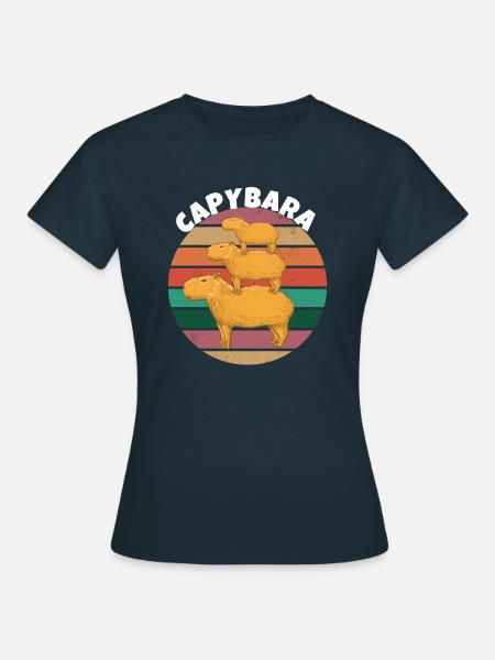 Capybara Familie - Frauen T-Shirt - Navy