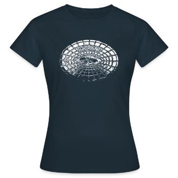 Holländischer Mannloch- / Hydrantendeckeldruck "Hydrant" - Frauen T-Shirt - Navy - Vorne - AI Model Female 172 dark (172cm)