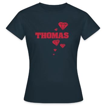 Gift idea Thomas - Women's T-Shirt - navy - Front - AI Model Female 172 dark (172cm)