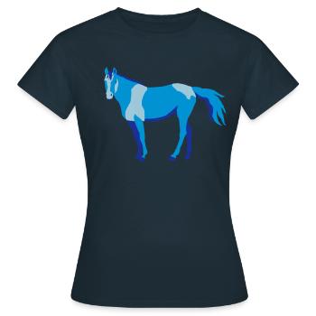 Chevaux cheval, - T-shirt Femme - marine - Devant - AI Model Female 172 dark (172cm)