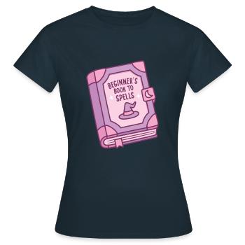 Witch Spell Book Beginner Book To Spells Funny - Women's T-Shirt - navy - Front - AI Model Female 172 dark (172cm)