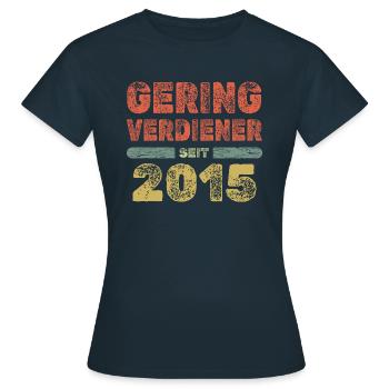 2015 2015 - Frauen T-Shirt - Navy - Vorne - AI Model Female 172 dark (172cm)
