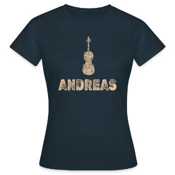 Violoncelle Andreas - T-shirt Femme - marine - Devant - AI Model Female 172 dark (172cm)