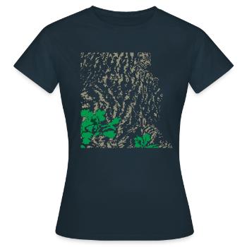 Eiche Eichenbaum Rinde - Frauen T-Shirt - Navy - Vorne - AI Model Female 172 dark (172cm)