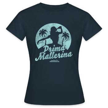 Mallorca-T-Shirt Design Prima Mallerina - Frauen T-Shirt - Navy - Vorne - AI Model Female 172 dark (172cm)