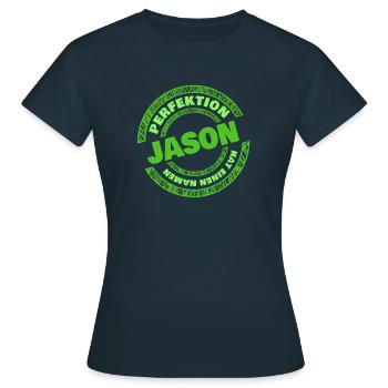 Vorname Jason - Frauen T-Shirt - Navy - Vorne - AI Model Female 172 dark (172cm)