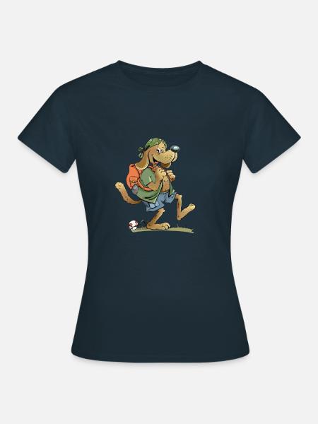 Wanderer Hund - Frauen T-Shirt - Navy