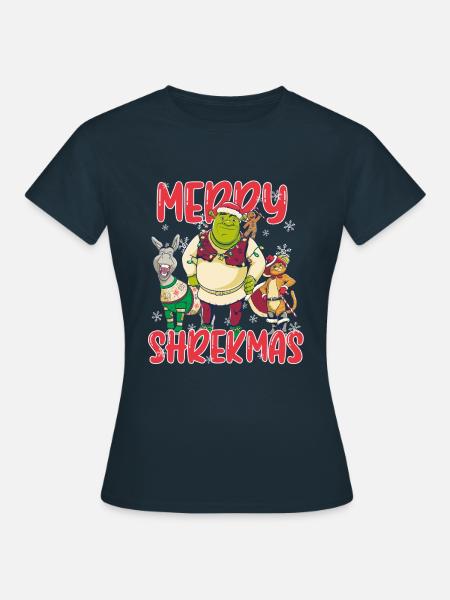 Shrek Design Joyeux Shrekmas Noël - Dame-T-shirt - marineblå