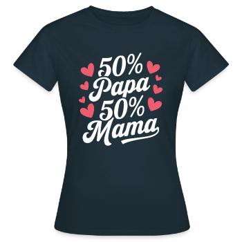 50 papa 50 maman bébé cadeau cool - T-shirt Femme - marine - Devant - AI Model Female 172 dark (172cm)
