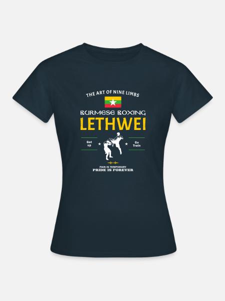 Lethwei Burmesisches Boxen - Frauen T-Shirt - Navy
