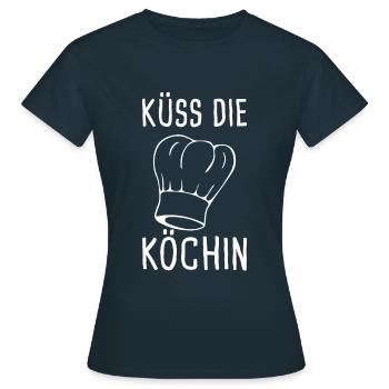 Küss die Köchin - Küchenfee - Frauen T-Shirt - Navy - Vorne - AI Model Female 172 dark (172cm)