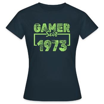 Freak 1973 - Frauen T-Shirt - Navy - Vorne - AI Model Female 172 dark (172cm)