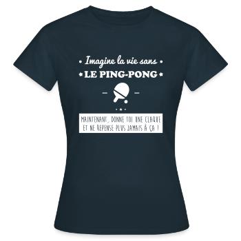 Le ping-pong - T-shirt Femme - marine - Devant - AI Model Female 172 dark (172cm)