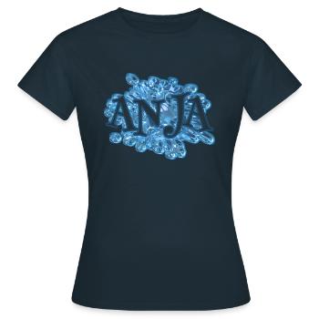 Wassertropfen Anja - Frauen T-Shirt - Navy - Vorne - AI Model Female 172 dark (172cm)
