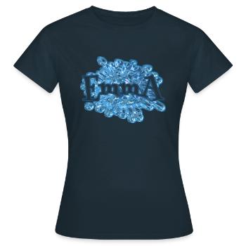 Wassertropfen Name Emma - Frauen T-Shirt - Navy - Vorne - AI Model Female 172 dark (172cm)