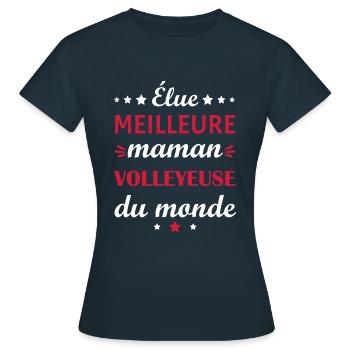 Élue meilleure maman volleyeuse, fête des mères - T-shirt Femme - marine - Devant - AI Model Female 172 dark (172cm)
