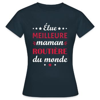 Élue meilleure maman routière, fête des mères - T-shirt Femme - marine - Devant - AI Model Female 172 dark (172cm)
