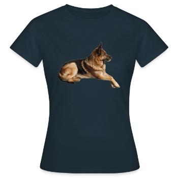 Le chien de berger n’est pas qu’un chien de garde - T-shirt Femme - marine - Devant - AI Model Female 172 dark (172cm)