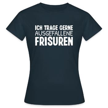 Glatze Ausgefallene Frisur Glatzen Glatzkopf - Frauen T-Shirt - Navy - Vorne - AI Model Female 172 dark (172cm)
