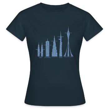 Höchste Wolkenkratzer Wolken Gebäude Mega Türme - Frauen T-Shirt - Navy - Vorne - AI Model Female 172 dark (172cm)