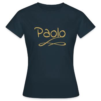 Vorname als paolo - Frauen T-Shirt - Navy - Vorne - AI Model Female 172 dark (172cm)